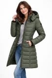 Doudoune à capuche femme zippée - Vert