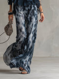 Ensemble femme top col halter et pantalon large tie-dye