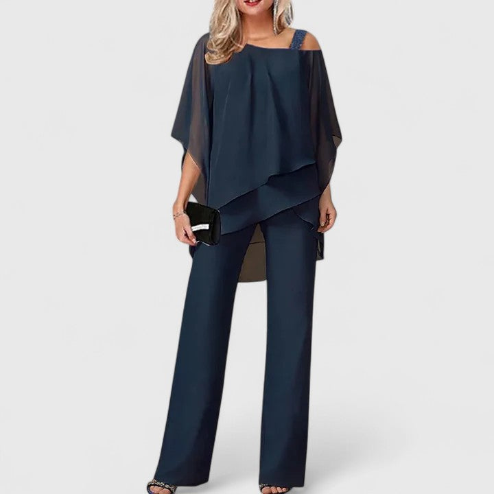 Ensemble Pantalon Femme Élégant - Bleu Foncé