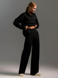 Ensemble Pantalon Large et Pull Polo Oversize Femme