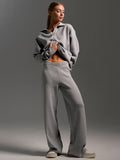 Ensemble Pantalon Large et Pull Polo Oversize Femme