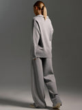 Ensemble Pantalon Large et Pull Polo Oversize Femme