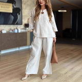 Ensemble Tunique Pantalon Large Palazzo Femme