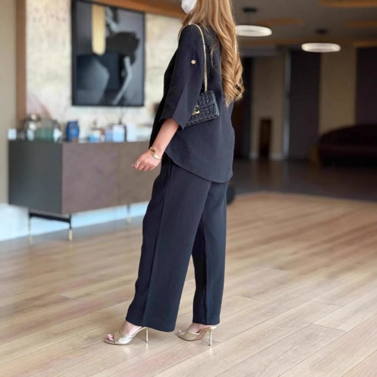 Ensemble Tunique Pantalon Large Palazzo Femme