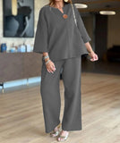 Ensemble Tunique Pantalon Large Palazzo Femme