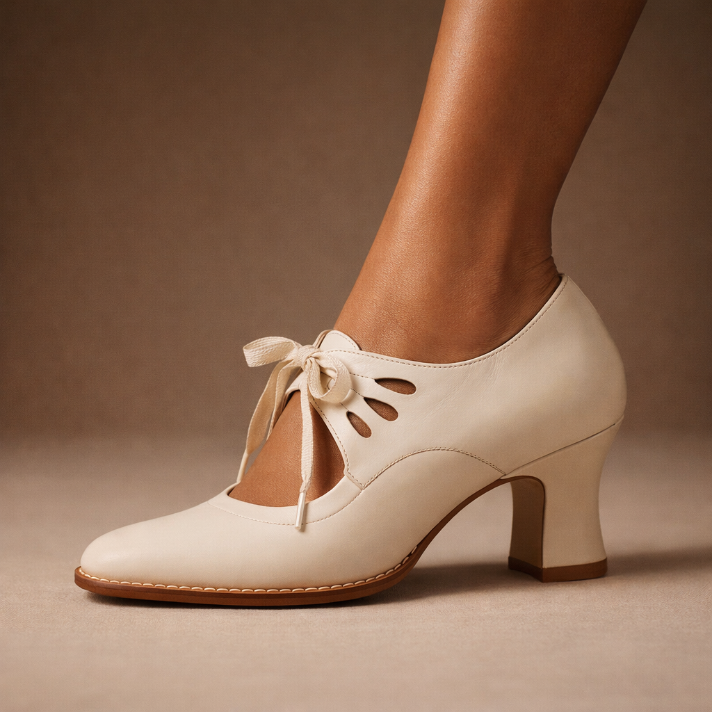 Escarpins à Lacets Femme Bout Amande Talon Sculpté