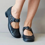 Escarpins Boucle Talon Bas Bride Réglable Femme