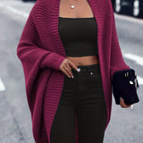 Gilet Femme Oversize Col Ouvert Maille Tricotée