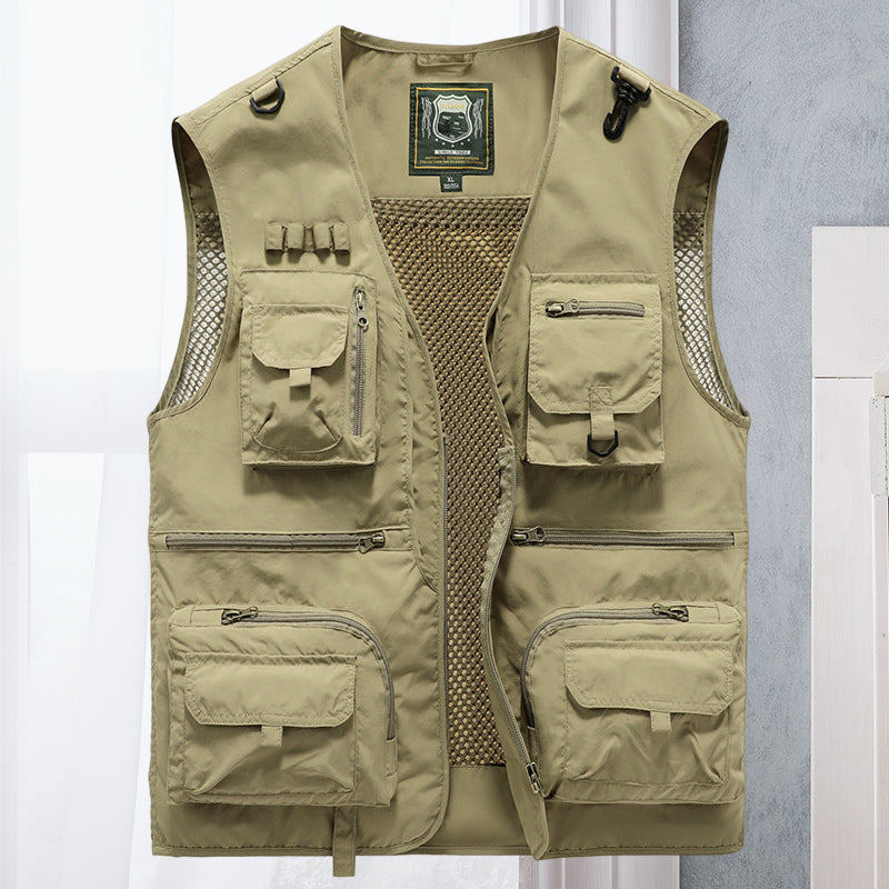 Gilet léger sans manches multi-poches homme pour randonnée