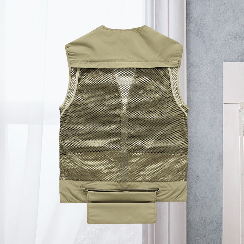 Gilet léger sans manches multi-poches homme pour randonnée