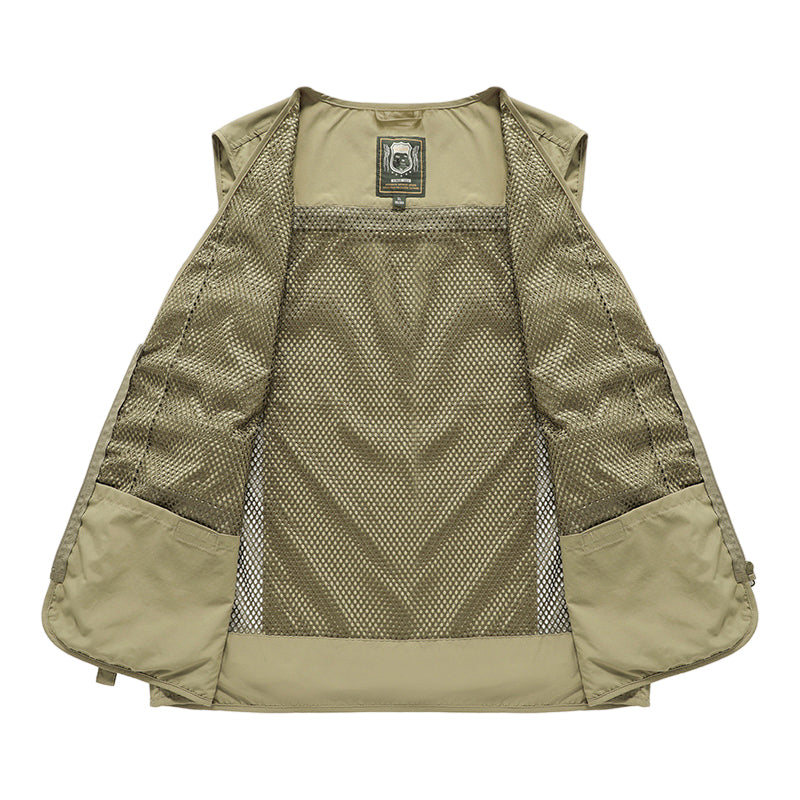 Gilet léger sans manches multi-poches homme pour randonnée