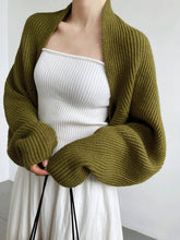 Gilet maille femme ouvert devant chaud - Vert Olive