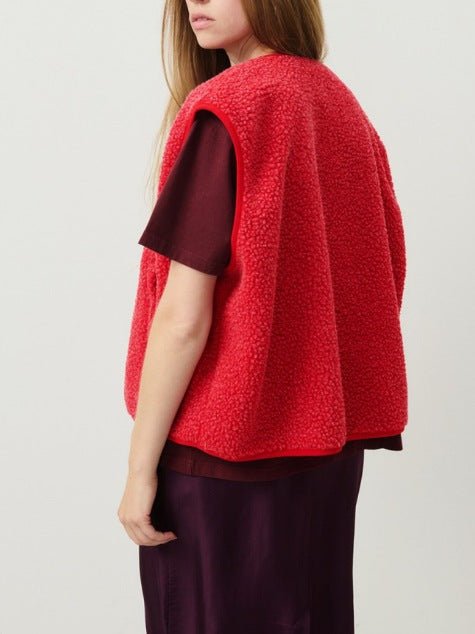 Gilet sans manches boutonné en laine femme
