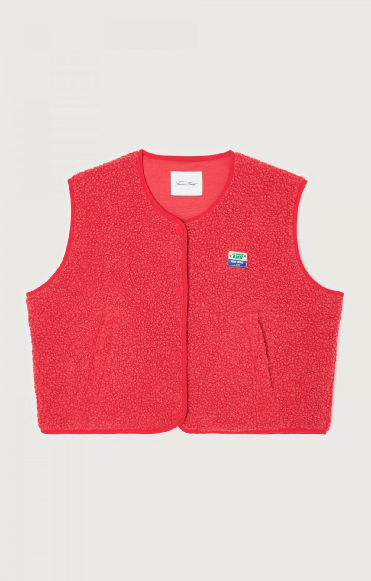 Gilet sans manches boutonné en laine femme