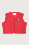 Gilet sans manches boutonné en laine femme