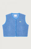 Gilet sans manches boutonné en laine femme