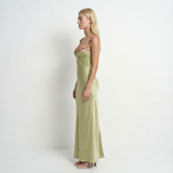 Robe maxi à broderies florales – Sans manches, col rond, élégante pour femme