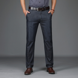 Jean droit homme denim extensible taille semi-haute - Noir