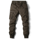 Jogger cargo homme poches zippées ceinture élastique - Marron