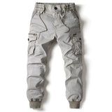Jogger cargo homme poches zippées ceinture élastique - Gris