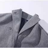 Manteau caban en laine femme col montant boutonné