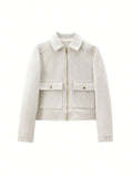 Manteau col montant femme en laine