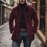 Manteau court col montant homme en velours côtelé
