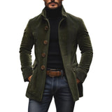 Manteau court col montant homme en velours côtelé