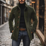 Manteau court col montant homme en velours côtelé