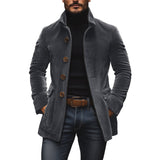 Manteau court col montant homme en velours côtelé