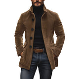 Manteau court col montant homme en velours côtelé