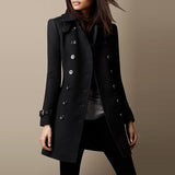 Manteau en laine chaude à coupe classique