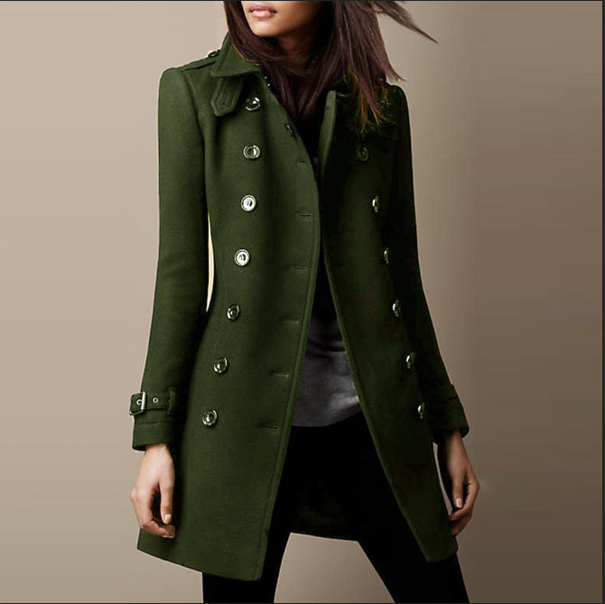 Manteau en laine chaude à coupe classique