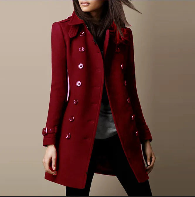 Manteau en laine chaude à coupe classique