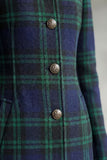 Manteau en laine femme à carreaux chaud