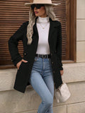 Manteau en laine femme mi-long à col revers