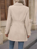 Manteau en laine femme mi-long à col revers