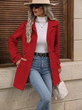Manteau en laine femme mi-long à col revers