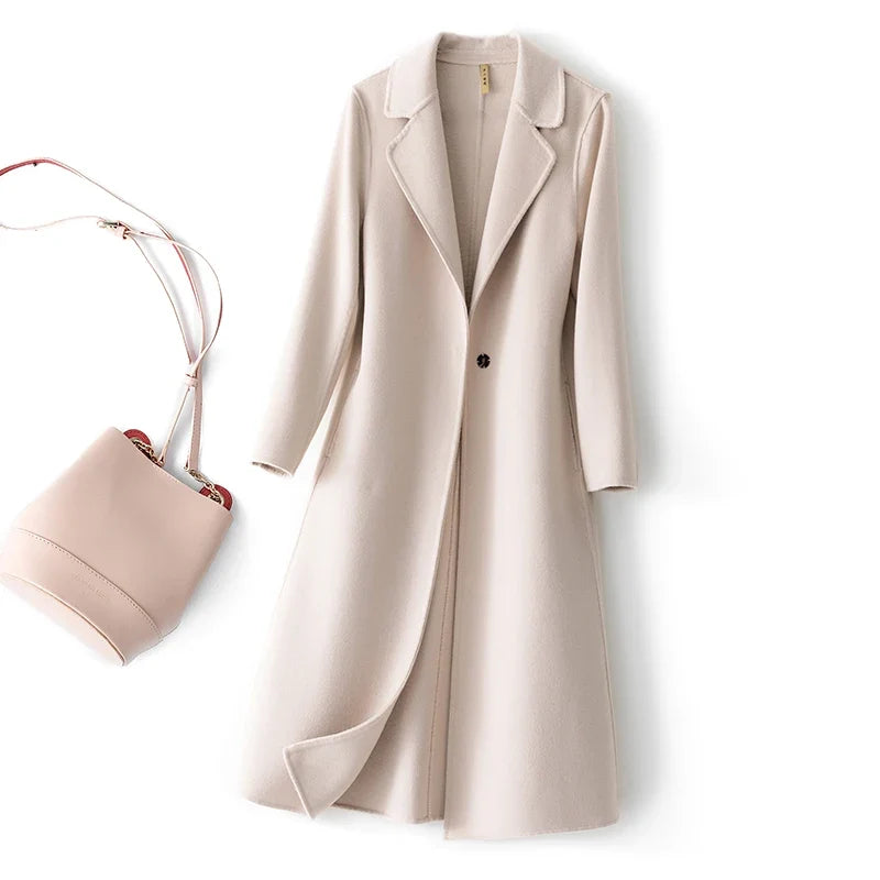 Manteau en laine réversible femme - Ivoire