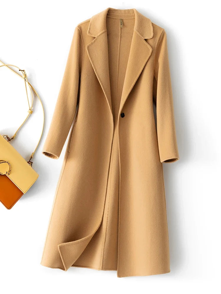 Manteau en laine réversible femme