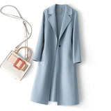 Manteau en laine réversible femme - Blue Gray