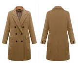 Manteau Long Croisé en Laine Femme