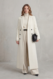 Manteau Long en Laine Femme Coupe Ajustée Chaud