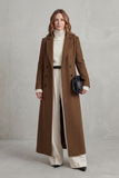 Manteau Long en Laine Femme Coupe Ajustée Chaud