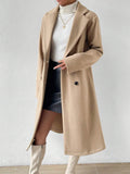 Manteau oversize col cranté double boutonnage femme