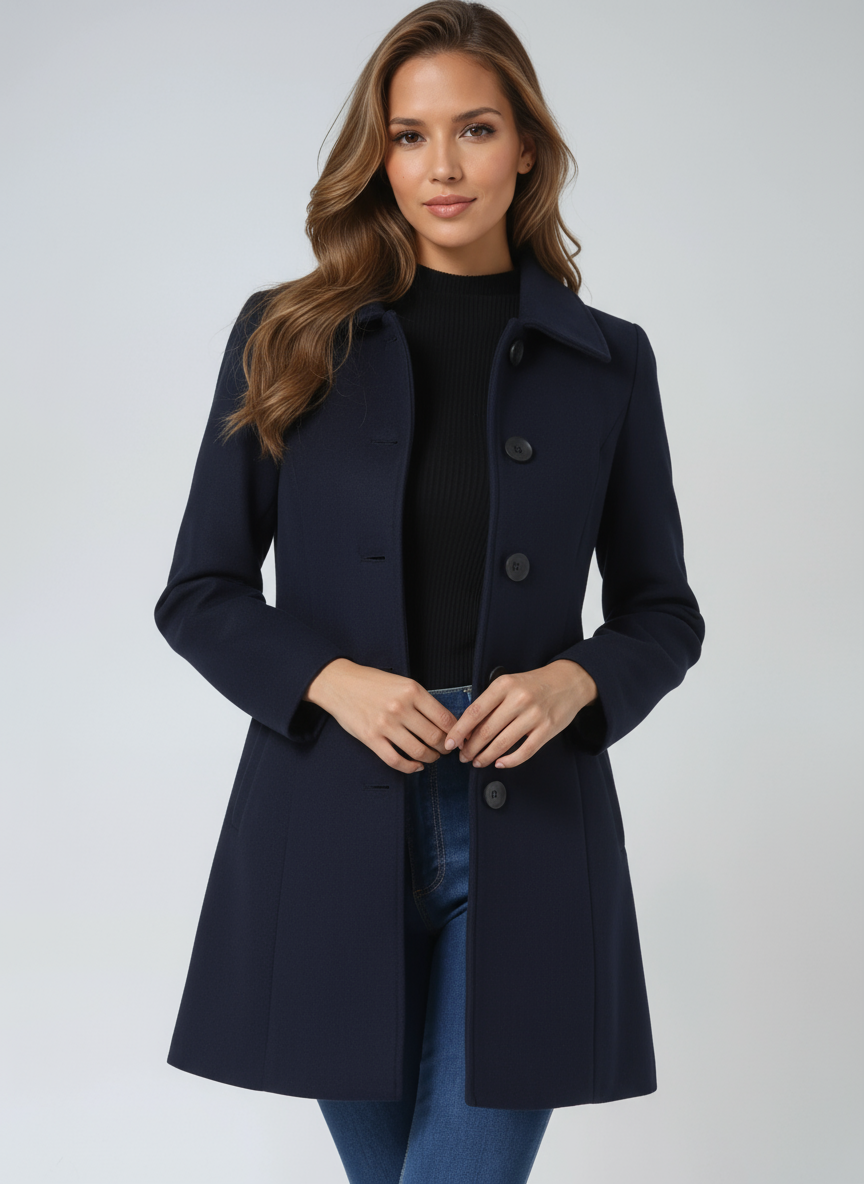 Manteau Trench Femme Hiver Simple Boutonnage