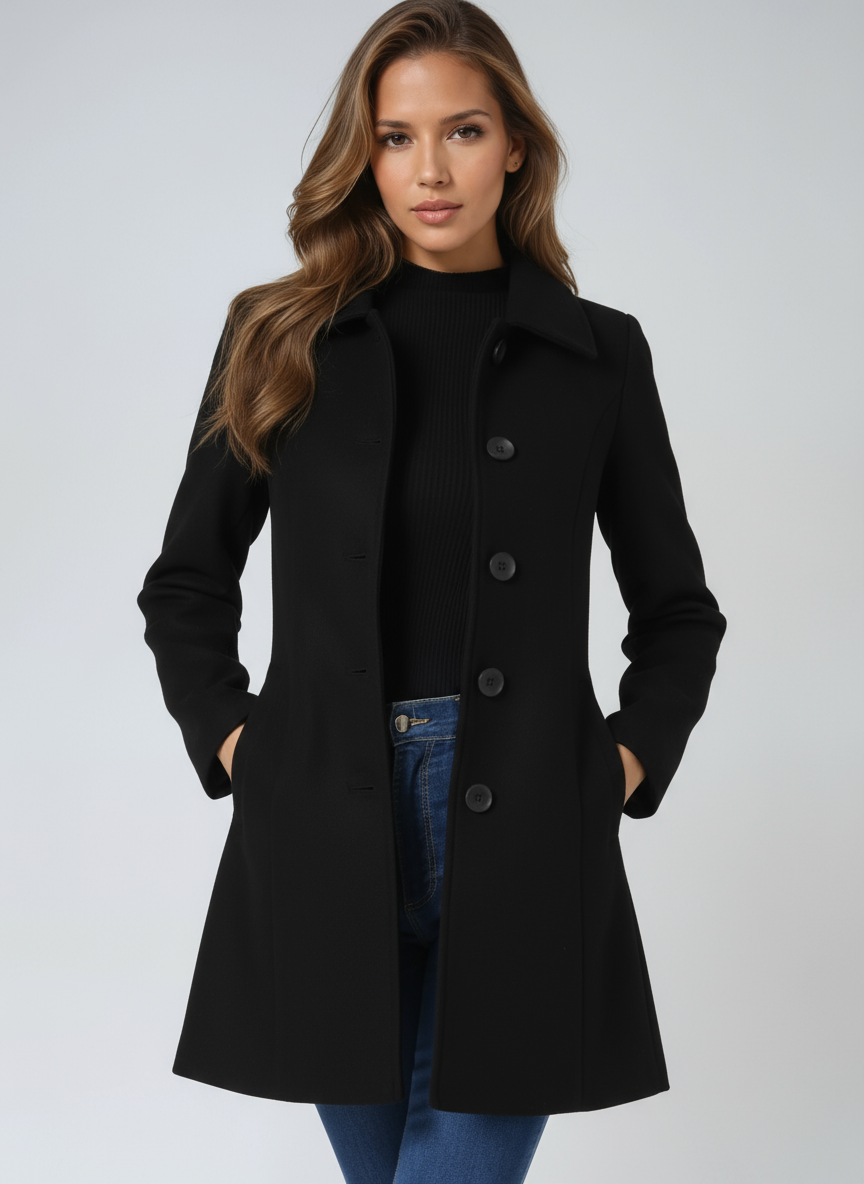 Manteau Trench Femme Hiver Simple Boutonnage
