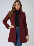 Manteau Trench Femme Hiver Simple Boutonnage