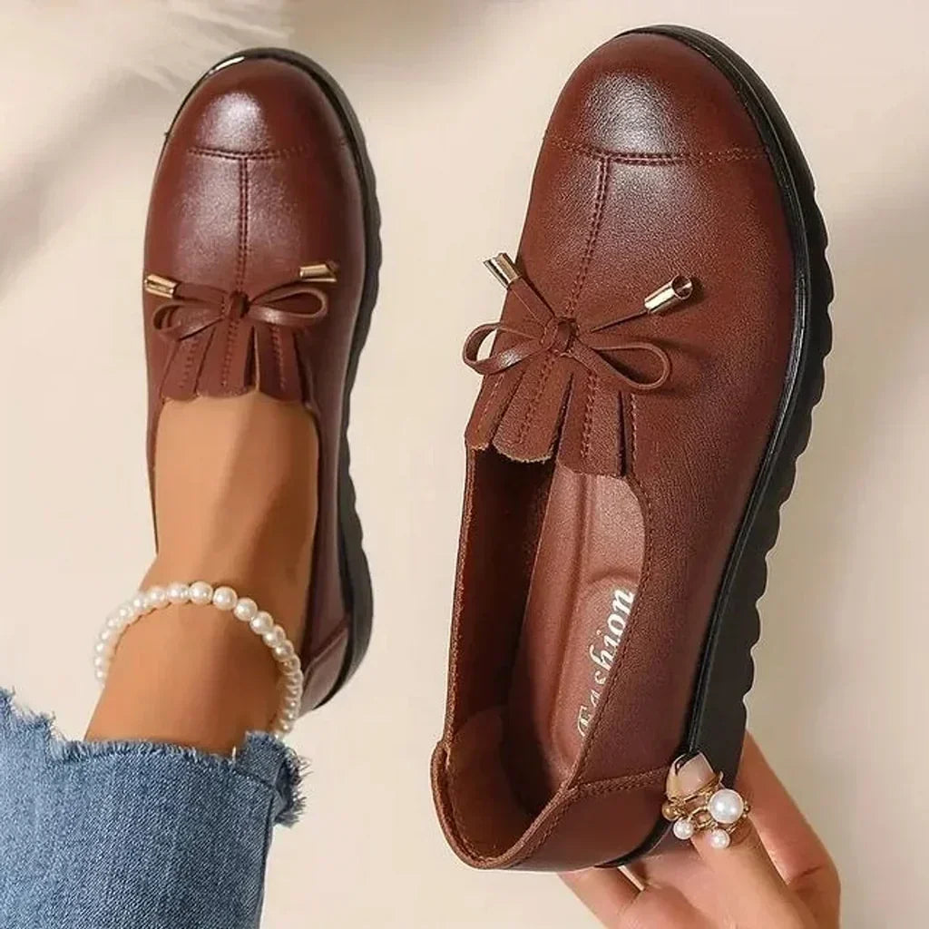 Mocassins Femme Cuir Orthopédiques Confort - Marron