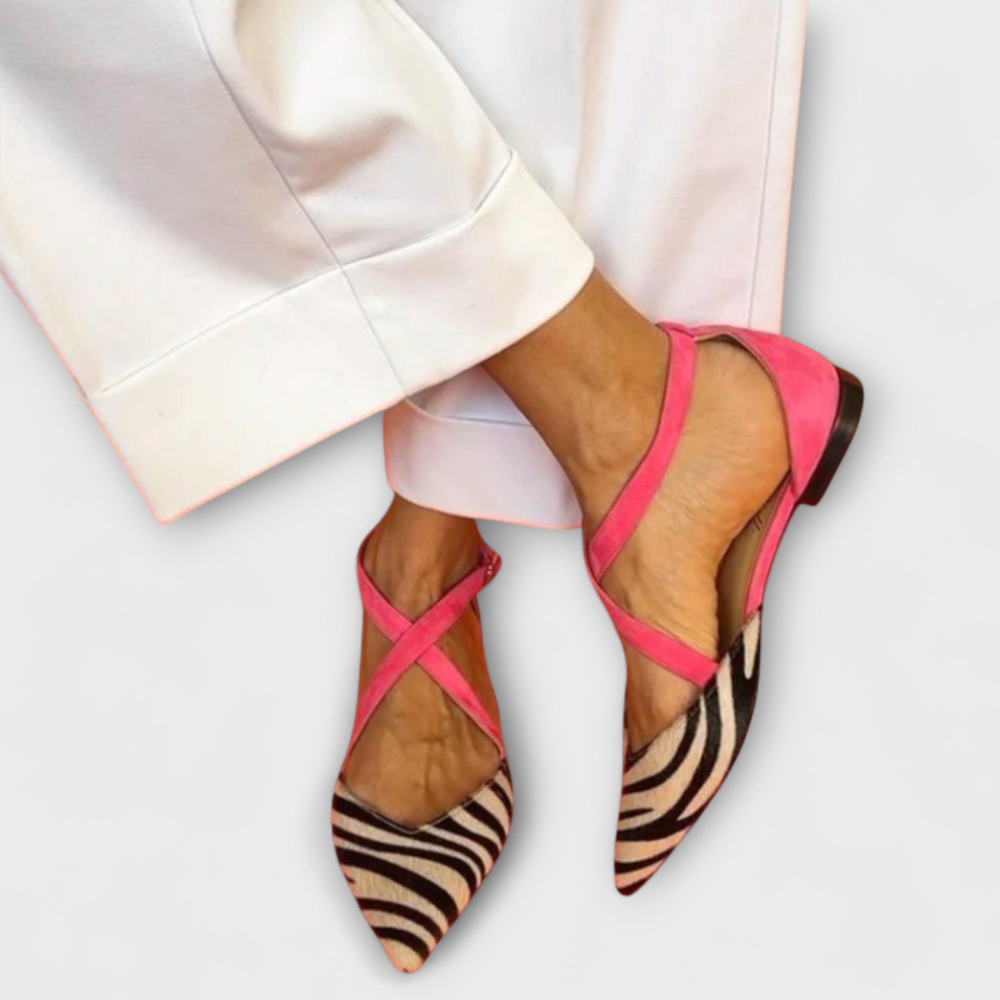 Mocassins femme à bride motif - Blanc